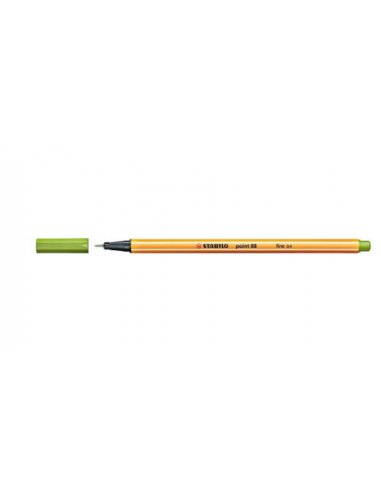 ROTULADOR PUNTA FINA POINT 88 0.4MM VERDE MANZANA STABILO 88/33