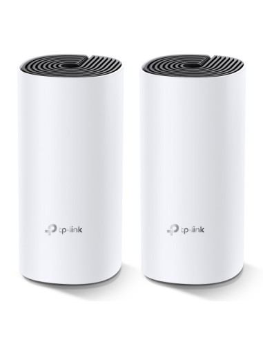 TP-LINK Deco M4(2-pack) router inalámbrico Doble banda (2,4 GHz / 5 GHz) Gigabit Ethernet Negro, Blanco