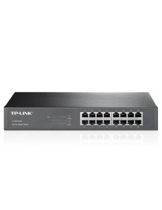 SWITCH CON BASE DE MONTAJE TP-LINK DE ESCRITORIO DE 16 PUERTOS GIGABIT
