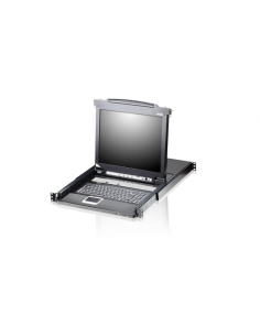 ATEN CONSOLA CL5708M (SPANISH KEYBOARD / 2X-K06 SG) 8-PORT SINGLE RAIL 17" LCD KVM SWITCH WITH USB PERIPHERAL SUPPORT, BROADCAST