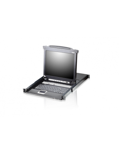 ATEN CONSOLA CL5708M (SPANISH KEYBOARD / 2X-K06 SG) 8-PORT SINGLE RAIL 17" LCD KVM SWITCH WITH USB PERIPHERAL SUPPORT, BROADCAST
