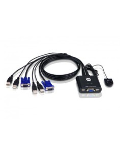 ATEN SWITCH KVM FORMATO CABLE VGA USB DE 2 PUERTOS CON SELECTOR REMOTO DE PUERTO (CS22U-AT)