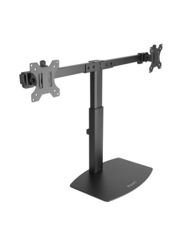 TOOQ SOPORTE 2 PANTALLAS. MESA. 100x100. GIRATORIO+INCLINABLE. 17"-27". MAX.6KG. NEGRO (DB1727TN-B)
