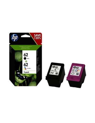 HP 62 CARTUCHO DE TINTA HP62 NEGRO - TRICOLOR (N9J71AE)