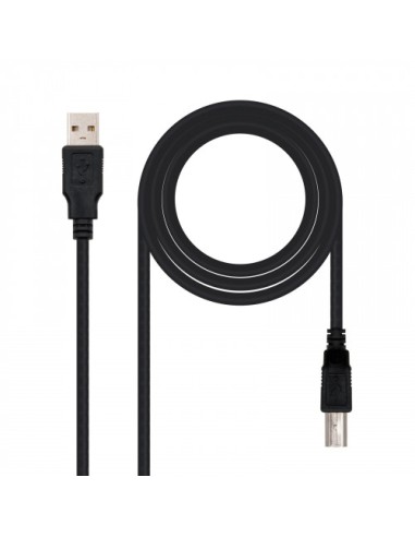 Nanocable 10.01.0102-BK cable USB 1 m 2.0 USB A USB B Negro