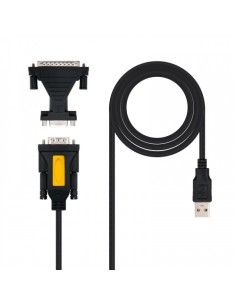 Nanocable CONVERTIDOR USB A SERIE, TIPO A/M-RS232 DB9/M DB25/M, 1,8 M