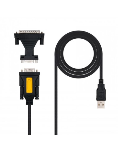 Nanocable CONVERTIDOR USB A SERIE, TIPO A/M-RS232 DB9/M DB25/M, 1,8 M