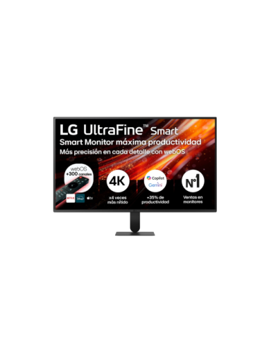 MONITOR LG 31,5", PANEL VA, TASA DE REFRESCO 60HZ, TIEMPO DE RESPUESTA 5MS (GTG) RESOLUCION UHD (3840X2160) WEBOS26, HDMI