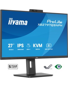 MONITOR IIYAMA 27" CON CAMARA INTEGRADA DE 5 MP COMPATIBLE CON WINDOWS HELLO, MICROFONO, DOCK USB-C, LAN, CONMUTADOR KVM Y SOPOR