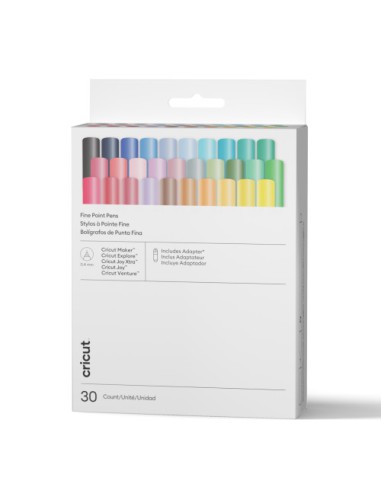CRICUT BOLÍGRAFOS DE PUNTA FINA DE 0.4 MM, GAMA ULTIMATE (30 UDS.) + ADAPTADOR
