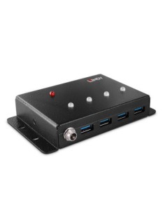 Lindy 43374 hub de interfaz USB 3.2 Gen 1 (3.1 Gen 1) Type-B 5000 Mbit/s Negro