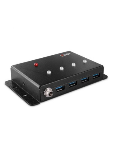 Lindy 43374 hub de interfaz USB 3.2 Gen 1 (3.1 Gen 1) Type-B 5000 Mbit/s Negro