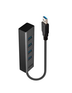 Lindy 43324 hub de interfaz USB 3.2 Gen 1 (3.1 Gen 1) Type-A 5000 Mbit/s Negro