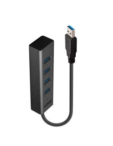 Lindy 43324 hub de interfaz USB 3.2 Gen 1 (3.1 Gen 1) Type-A 5000 Mbit/s Negro