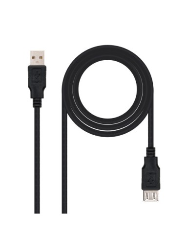 NANOCABLE CABLE USB 2.0, TIPO A/M-A/H, NEGRO, 1.8 M