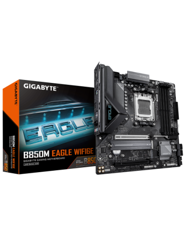GIGABYTE B850M EAGLE WIFI6E Placa Base - Procesadores AMD Ryzen Serie 9000, VRM digital de 8+2+2 fases, hasta 8200MHz DDR5 (OC),