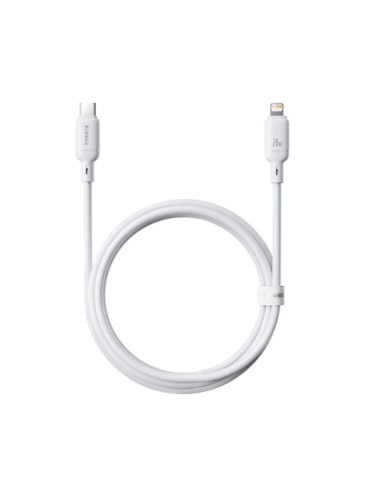 OS-BASEUS SILKY SERIES FAST CHARGING CABLE TYPE-C TO IP 20W 1M MOON WHITE
