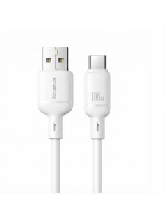 OS-BASEUS SILKY FAST CHARGING DATA CABLE USB-A TO USB-C 3A 2M MOON WHITE