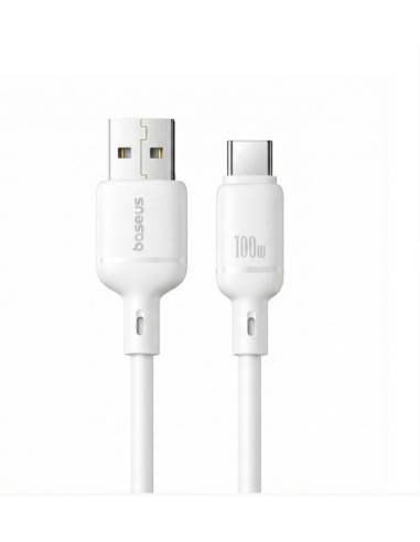 OS-BASEUS SILKY FAST CHARGING DATA CABLE USB-A TO USB-C 3A 2M MOON WHITE