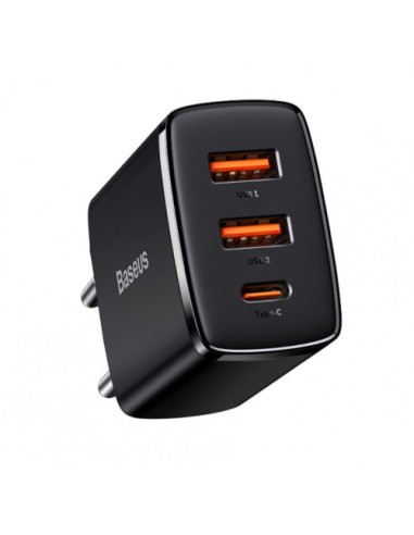 BASEUS COMPACT QUICK CHARGER 2U+C 30W EU BLACK