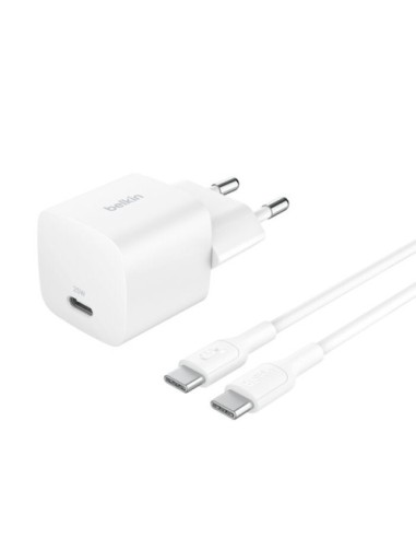 BELKIN 25W USBC PD WALL CHARGER & 1M PVC C-C, WHT