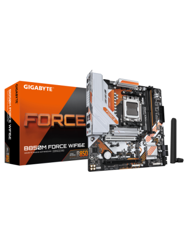 PLACA GIGABYTE B850M FORCE WF6E,AMD,AM5,B850,2DDR5,128GB,1HDMI+1DP,4SATA3+3M.2,GBELAN+WIFI6E+BT5.3,4USB3.2,MATX