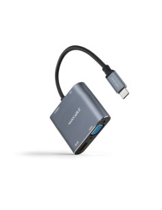 NANOCABLE CONVERSOR USB-C MACHO A HDMI HEMBRA, VGA HEMBRA, USB3.0 Y USB-C PD