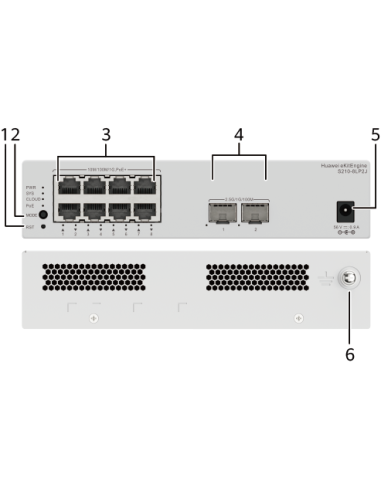 HUAWEI S210-8LP2J (8*10/100/1000BASE-T PORTS (32W POE+), 2*2.5GE SFP PORTS, WITH 1*AC POWER ADAPTER, FANLESS)"