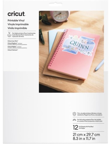 CRICUT PRINTABLE VINYL A4 - 12 SHEETS (WHITE)