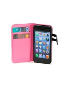FUNDA WAZZABEE PARA IPHONE 5 POLIPIEL, MARCO INTERIOR PLASTICO, CIERRE MAGNETICO, ROSA (WB-M30WP-PK)