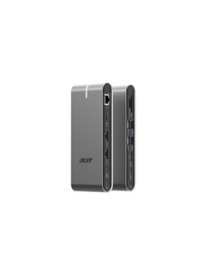 Acer HP.DSCAB.022 base para portátil y replicador de puertos Alámbrico USB 3.2 Gen 1 (3.1 Gen 1) Type-C Plata