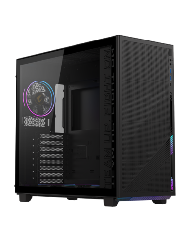 CAJA GIGABYTE AORUS C400 GLASS,SEMITORRE,3.5“X2+2.5”X2,B:120MMX3+R:120MMX1,HDMI,USB3.0X2+3.2 TYPE CX1,ARGB,NEGRA+VENTANA TRANSPA