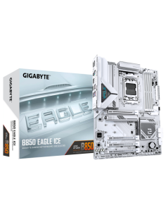 PLACA GIGABYTE B850 EAGLE ICE (BLANCO),AMD,AM5,B850,4DDR5,256GB,1HDMI+1DP,4SATA3+3M.2,2.5GBE,5USB3.2,ATX