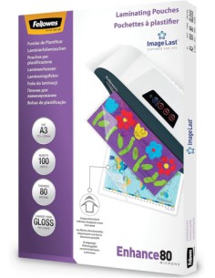 PACK 500 FUNDAS PLASTIFICAR 80 MICRAS BRILLO A3 (303X426 MM) FELLOWES 100144239