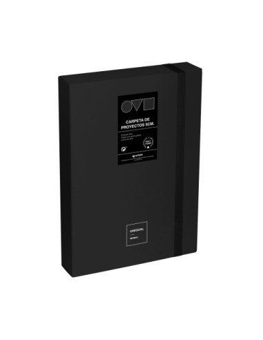 CAJA DE PROYECTOS 5CM EN POLYFOAM UNEQUAL MINIMAL NEGRO GRAFOPLAS 91271210