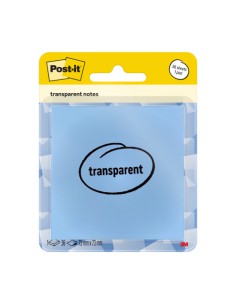 BLISTER 36 HOJAS NOTAS TRANSPARENTES 600-1TRSPB 73X73 MM AZUL PASTEL POST-IT 7100394509