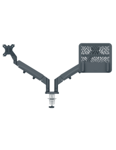 BRAZO DUAL PARA MONITOR Y PORTÁTIL ERGO SPACESAVING COLOR GRIS OSCURO LEITZ 65380089