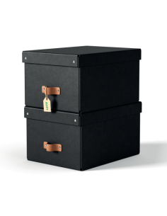 PACK 2 CAJAS DE ALMACENAMIENTO CARTÓN MEDIANA COLOR NEGRO LEITZ 61490095