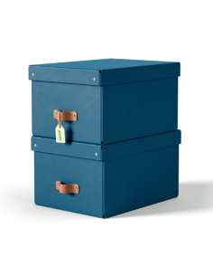 PACK 2 CAJAS DE ALMACENAMIENTO CARTÓN MEDIANA COLOR AZUL LEITZ 61490068