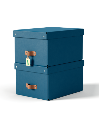 PACK 2 CAJAS DE ALMACENAMIENTO CARTÓN MEDIANA COLOR AZUL LEITZ 61490068