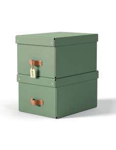 PACK 2 CAJAS DE ALMACENAMIENTO CARTÓN MEDIANA COLOR VERDE LEITZ 61490050