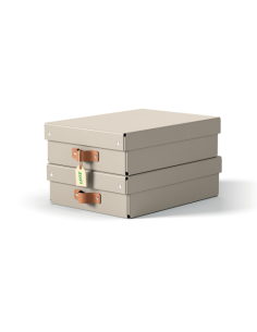 PACK 2 CAJAS DE ALMACENAMIENTO CARTÓN MEDIANA BAJA COLOR BEIGE LEITZ 61480012
