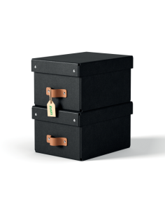 PACK 2 CAJAS DE ALMACENAMIENTO CARTÓN PEQUEÑA COLOR NEGRO LEITZ 61470095