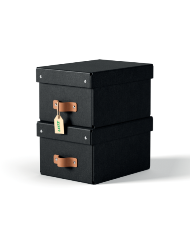 PACK 2 CAJAS DE ALMACENAMIENTO CARTÓN PEQUEÑA COLOR NEGRO LEITZ 61470095