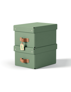 PACK 2 CAJAS DE ALMACENAMIENTO CARTÓN PEQUEÑA COLOR VERDE LEITZ 61470050