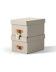 PACK 2 CAJAS DE ALMACENAMIENTO CARTÓN PEQUEÑA COLOR BEIGE LEITZ 61470012