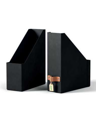 PACK 2 REVISTEROS DE CARTÓN COLOR NEGRO LEITZ 24710095