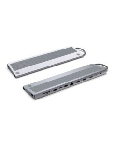 Ewent EW1150 base para portátil y replicador de puertos Alámbrico USB 3.2 Gen 1 (3.1 Gen 1) Type-C Aluminio