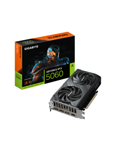 GIGABYTE GeForce RTX 5060 WINDFORCE MAX OC 8G Tarjeta Gráfica – 8 GB GDDR7, 128 bits, PCI-E 5.0, 2512 MHz Frecuencia del núcleo,