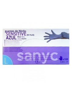 PAQUETE DE 100 GUANTES NITRILO SENSITIVE S/P T-G P-100 EXAMEN SANICEN GU105
